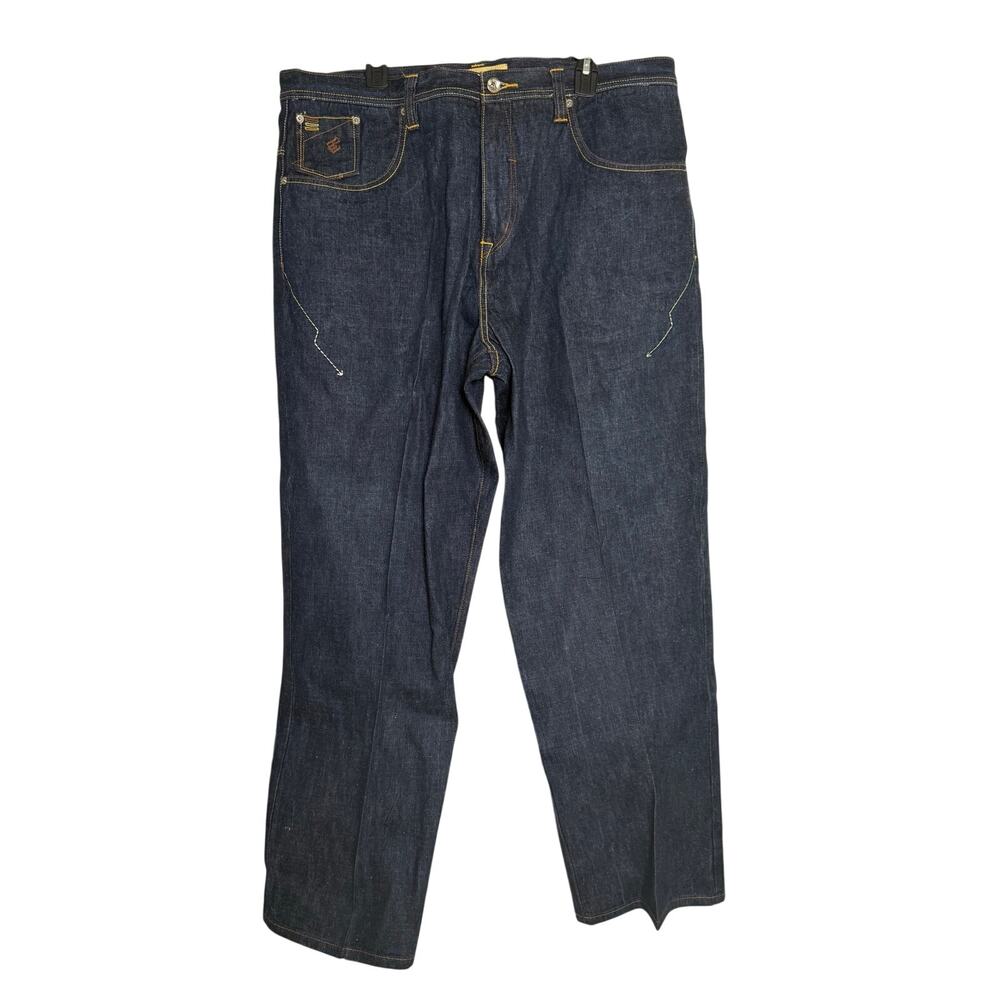 Rocawear Dark Denim Jeans Streetwear SIZE 42 Crazy Arrow Design Hip Hop